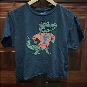 Navy Blue T-Shirt with Alligator Graphic